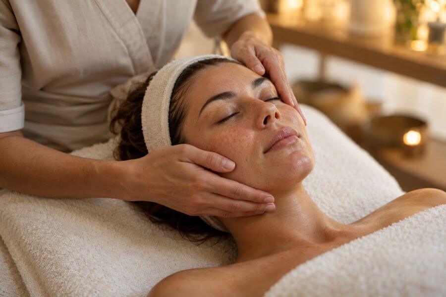 Entspannende Gesichtsmassage in der LS Beauty Residenz