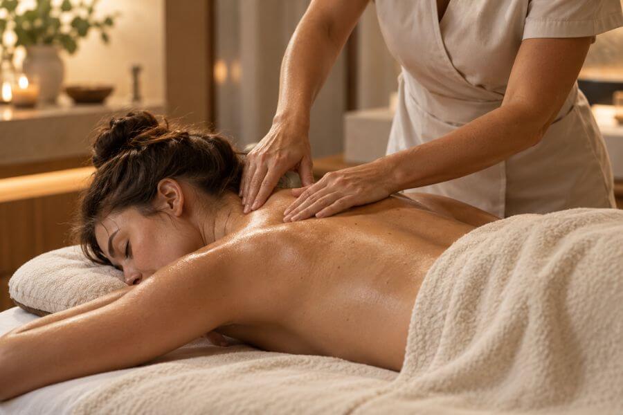 Entspannende Nacken- und Rückenmassage in der LS Beauty Residenz bei Augsburg